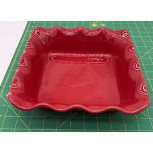 Emily Henry Cerise (Red) 9.5" Square Ruffled Baking Dish France